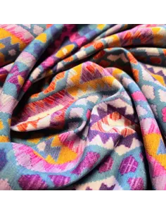 Tissu, Viscose Imprimée Géométrique, Multicolore, Laize 140 cm, 100% Viscose 154g/m² 2