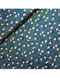 Tissu, Viscose Imprimée Fleurs Lurex, Multicolore, Laize 142 cm, 100% Viscose 156g/ml