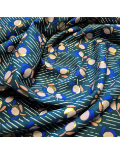 Viscose imprimée, fleurs lurex 2