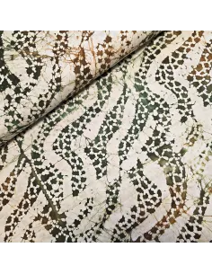 Tissu, Batik Coton Ngadas, Vert, Laize 140 cm, 100% Coton 103g/ml