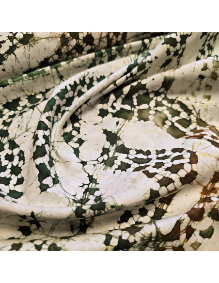 Tissu, Batik Coton Ngadas, Vert, Laize 140 cm, 100% Coton 103g/ml