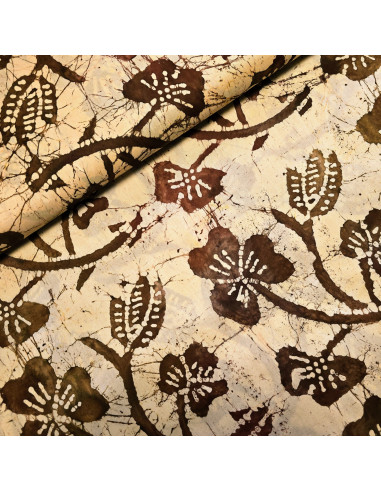 Tissu, Viscose Batik, Ocre, Laize 140 cm, 100% Viscose 150.7g/ml