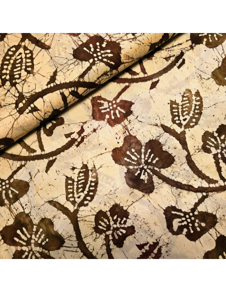 Tissu, Viscose Batik, Ocre, Laize 140 cm, 100% Viscose 150.7g/ml