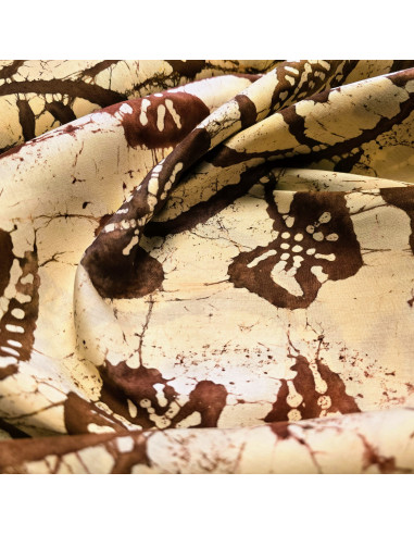 Tissu, Viscose Batik, Ocre, Laize 140 cm, 100% Viscose 150.7g/ml