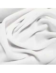 Tissu, Crêpe Mousseline Uni, Blanc Pur, Laize 147 cm, 100% Polyester 2
