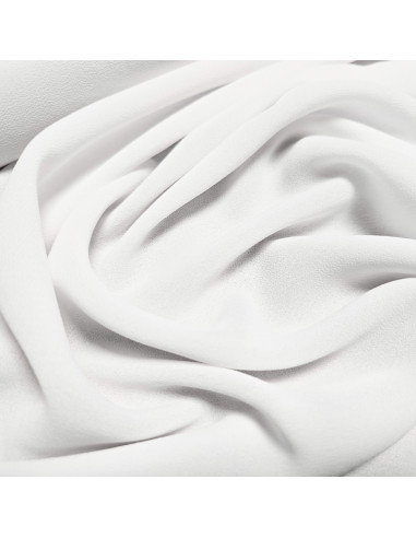 Tissu, Crêpe Mousseline Uni, Blanc Pur, Laize 147 cm, 100% Polyester