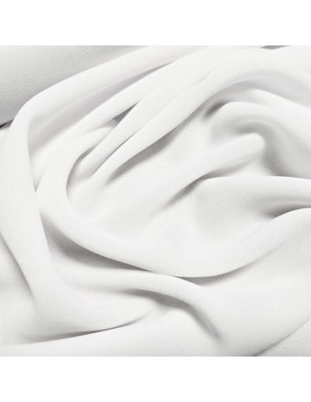 Tissu, Crêpe Mousseline Uni, Blanc Pur, Laize 147 cm, 100% Polyester