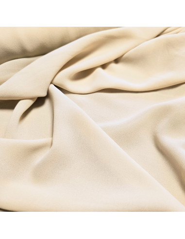 Tissu, Crêpe Mousseline Uni, Beige, Laize 147 cm, 100% Polyester 95g/m²