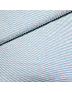 Rayures fines gaufrées, bleu ciel et blanc