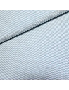 Tissu, Rayures Fines Gaufrées, Bleu Ciel et Blanc, Laize 145 cm, 50% Coton 50% Polyester 160g/ml