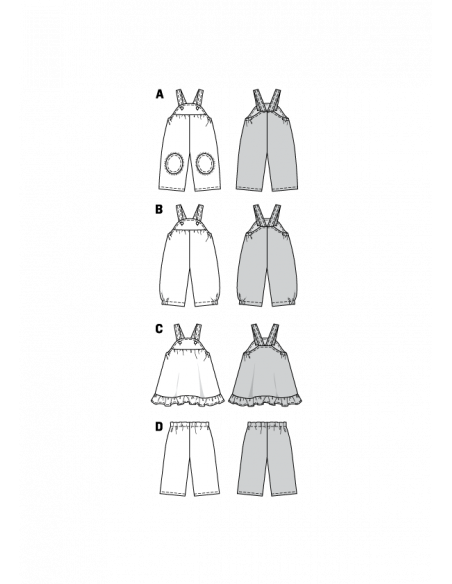 Patron N°9772 Burda kids : Pantalon et jupe