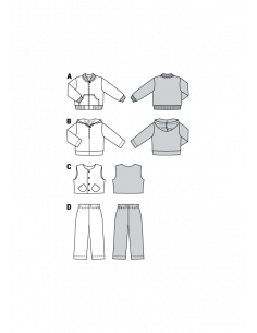 Patron N°9672  Burda kids : Ensemble jogging filles et garçons 2