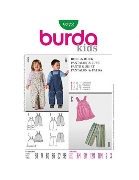 Patron N°9772 Burda kids : Pantalon et jupe