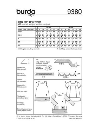 Patron Burda Kids 9380 Robe