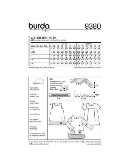 Patron Burda Kids 9380 Robe