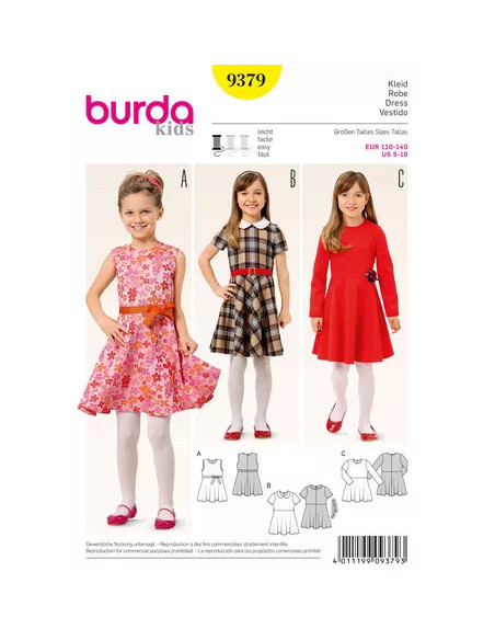 Patron Burda Kids 9379 Robe