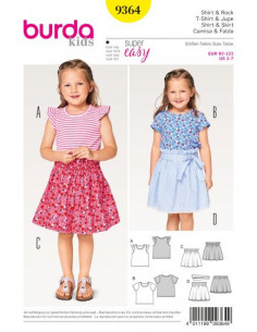 Patron Burda Kids 9364 T-shirt et jupe