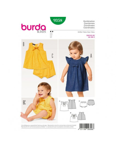 Patron Burda Kids 9358 Ensemble bébé