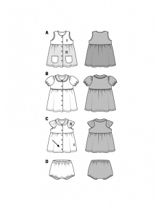 Patron Burda Kids 9357 Robe et pantalon 2