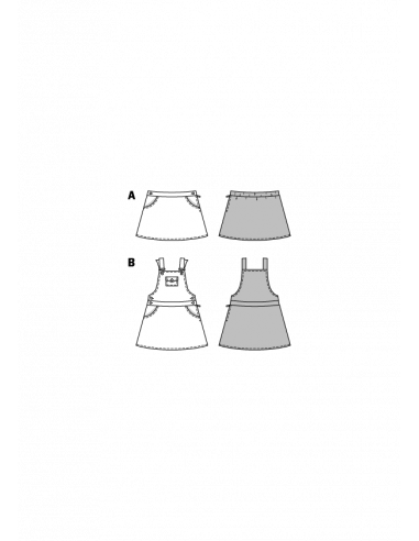 Patron Burda Kids 9356 Jupe et salopette