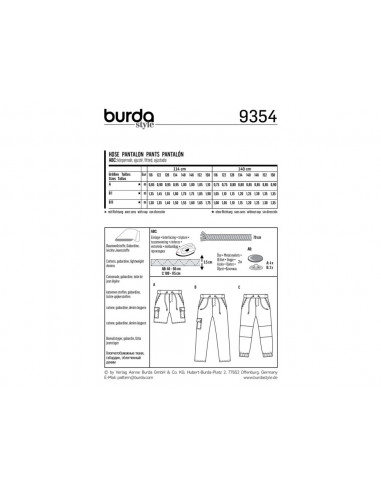 Patron Burda Kids 9354 Pantalon
