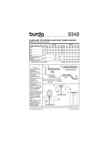 Patron Burda Kids 9349 Veste et pantalon