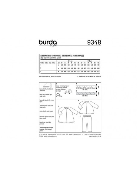 Patron Burda Kids 9348 Ensemble