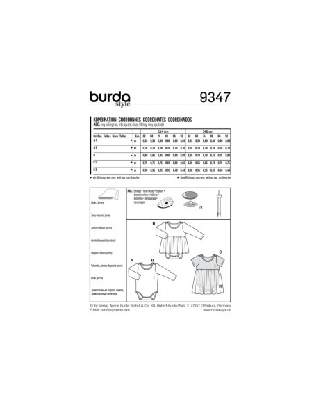 Patron Burda Kids 9347 Ensemble