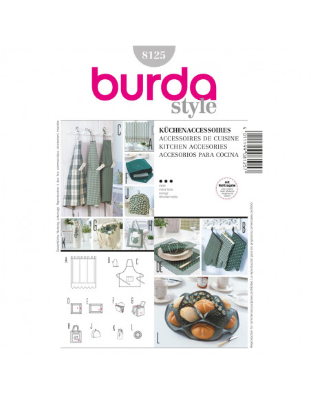 Patron Burda Creative 8125 Accessoires pour la cuisine