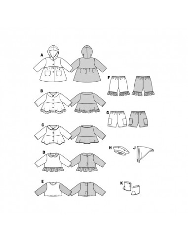Patron Burda Creative 7903 Robes de poupées