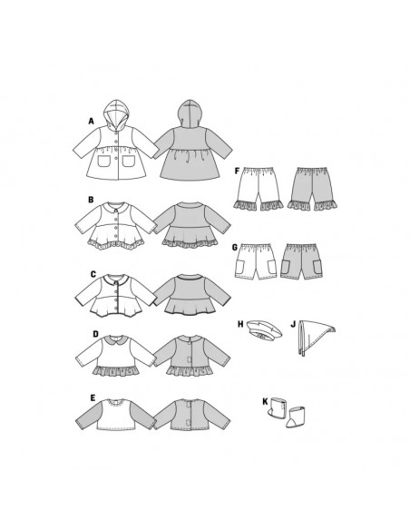 Patron Burda Creative 7903 Robes de poupées