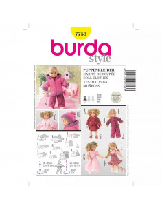 Patron Burda Creative 7753 Vêtements de poupées
