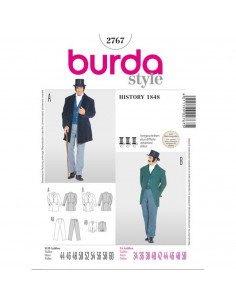 Patron Burda Cranaval 2767 - Déguisement Historique  époque 1848 Homme