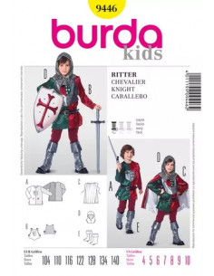 Patron Burda Carnaval 9446 - Déguisement Historique de Chevalier enfant