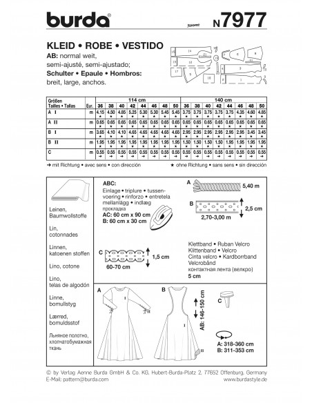 Patron Burda Carnaval 7977 - Déguisement Historique Robe Médiévale Femme