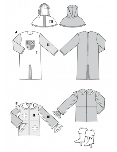 Patron Burda Carnaval 7976 - Déguisement Historique Mousquetaire et Ecuyer Homme