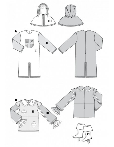 Patron Burda Carnaval 7976 - Déguisement Historique Mousquetaire et Ecuyer Homme