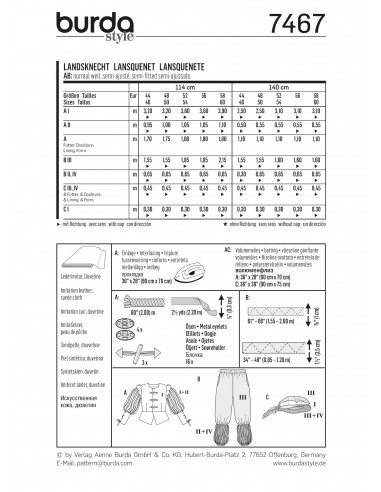 Patron Burda Carnaval 7467 - Déguisement Historique Lansquenet Homme
