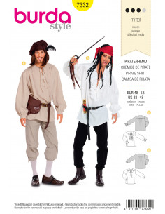 Patron Burda Carnaval 7332 - Déguisement Historique Chemise de pirate Homme