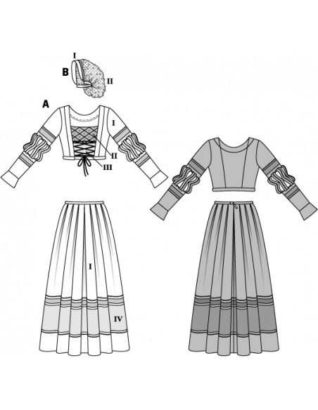 Patron Burda Carnaval 7171 - Déguisement Historique Robe Renaissance Femme