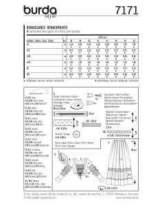 Patron Burda Carnaval 7171 - Déguisement Historique Robe Renaissance Femme 2