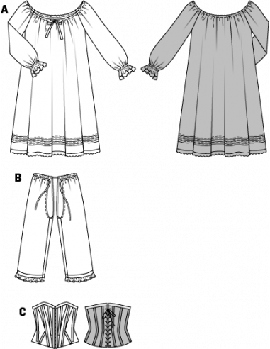 Patron Burda Carnaval 7156 - Déguisement Historique Sous - Vêtements Femme