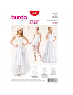 Patron Burda Carnaval 6739 - Déguisement Historique Jupon Femme