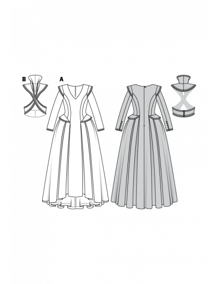 Patron Burda Carnaval 6398- Déguisement Historique Renaissance Femme