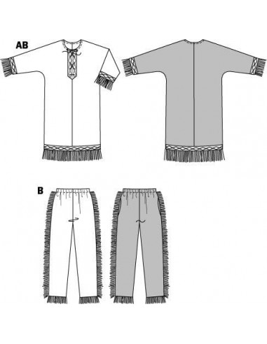 Patron Burda Carnaval 5815 - Déguisement indien Homme et Femme