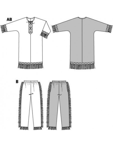 Patron Burda Carnaval 5815 - Déguisement indien Homme et Femme