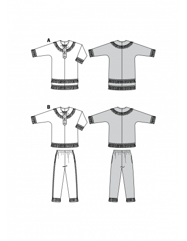 Patron Burda Carnaval 5812 - Déguisement Costume indien enfant