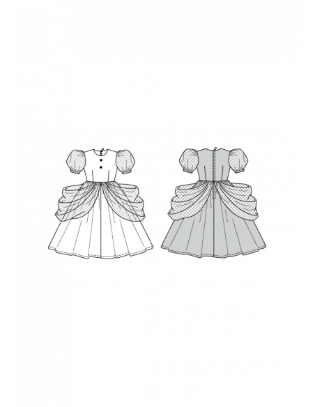 Patron Burda Carnaval 4364 -  Déguisement Historique de   Princesse enfant