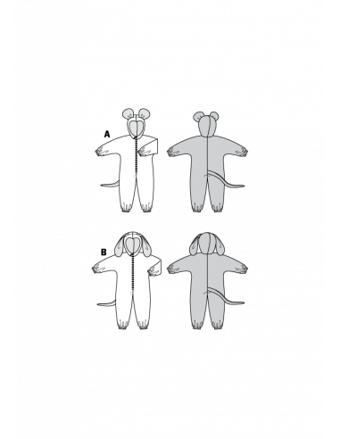 Patron Burda Carnaval 4107 - Déguisement Combinaison Souris & Chien enfant