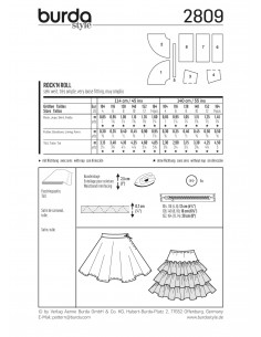 Patron Burda Carnaval 2809 - Déguisement Jupe Rock´n Roll enfant 2